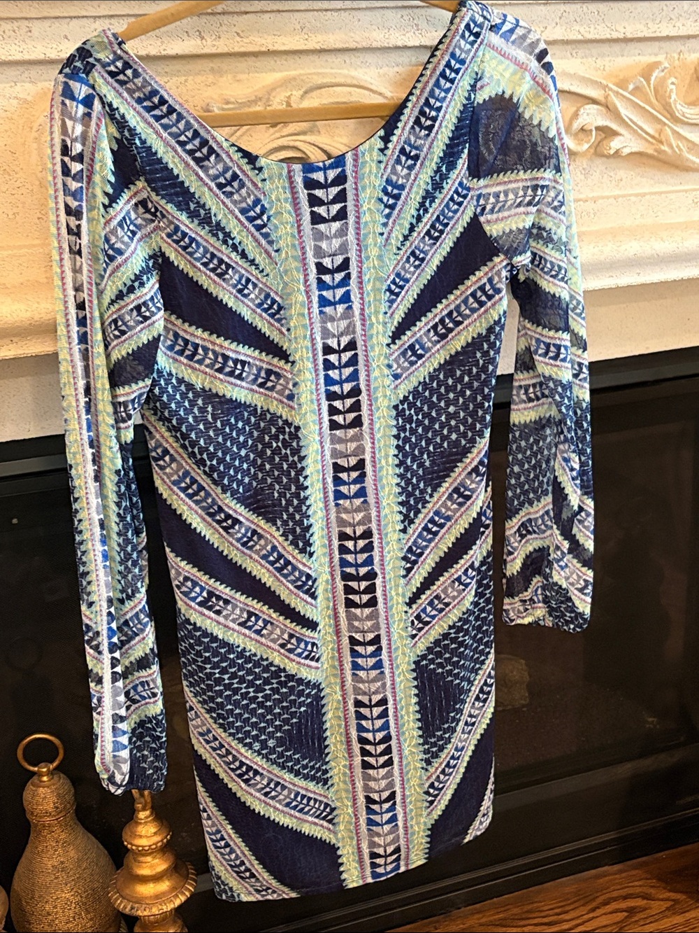 Fore LA Women's Navy Patterned Dress size medium